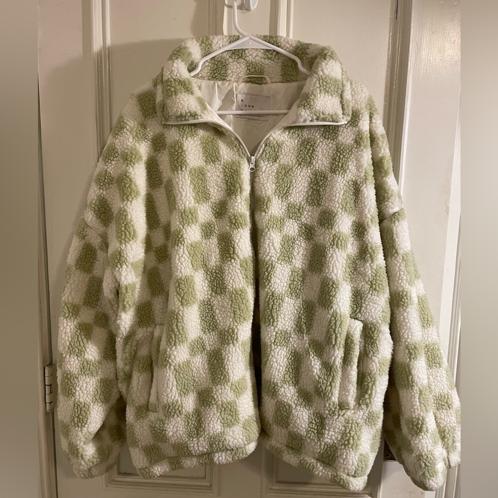 A New Day green checkered fleece jacket